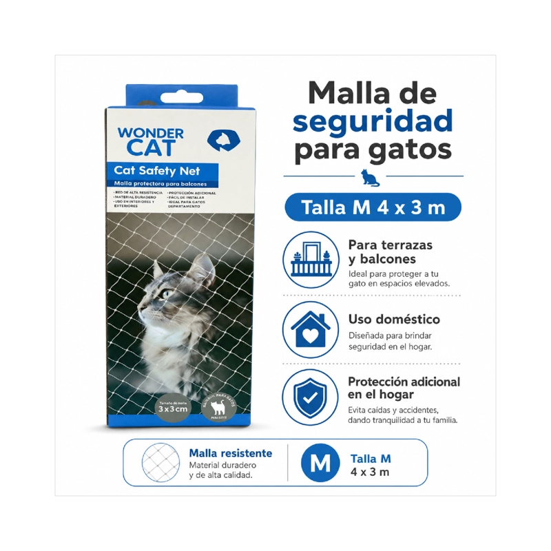 MALLA SEGURIDAD GATOS BALCON TERRAZA 4X3 M - 7