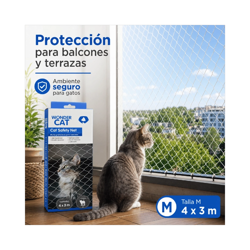 MALLA SEGURIDAD GATOS BALCON TERRAZA 4X3 M - 8