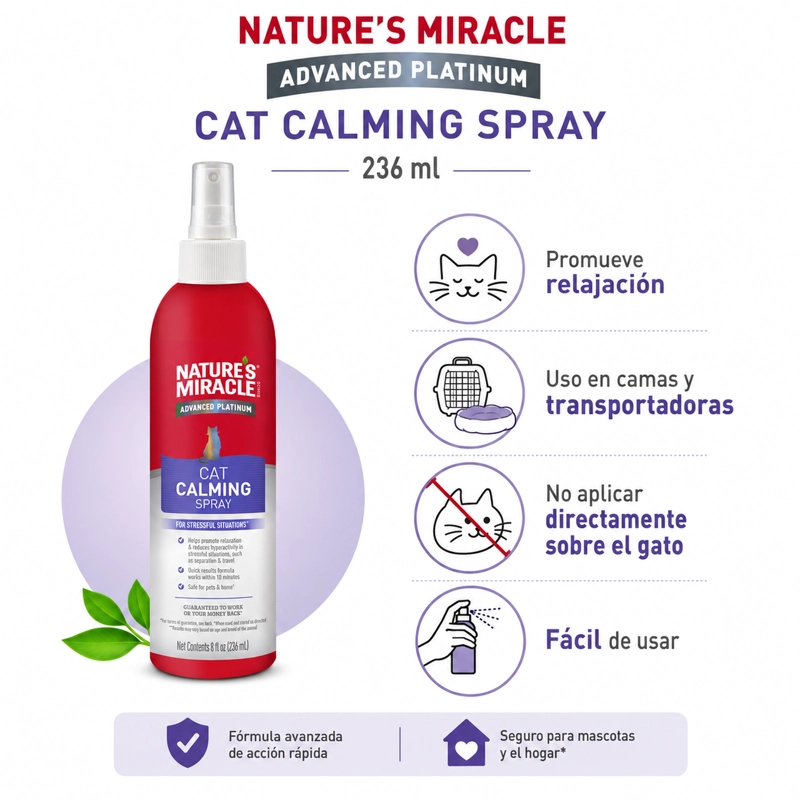 SPRAY CALMANTE GATOS NATURE’S MIRACLE 236 ML - 2