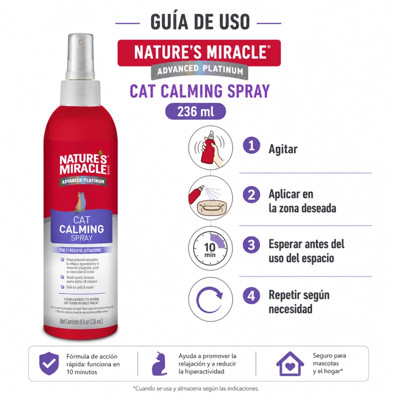 SPRAY CALMANTE GATOS NATURE’S MIRACLE 236 ML - 3