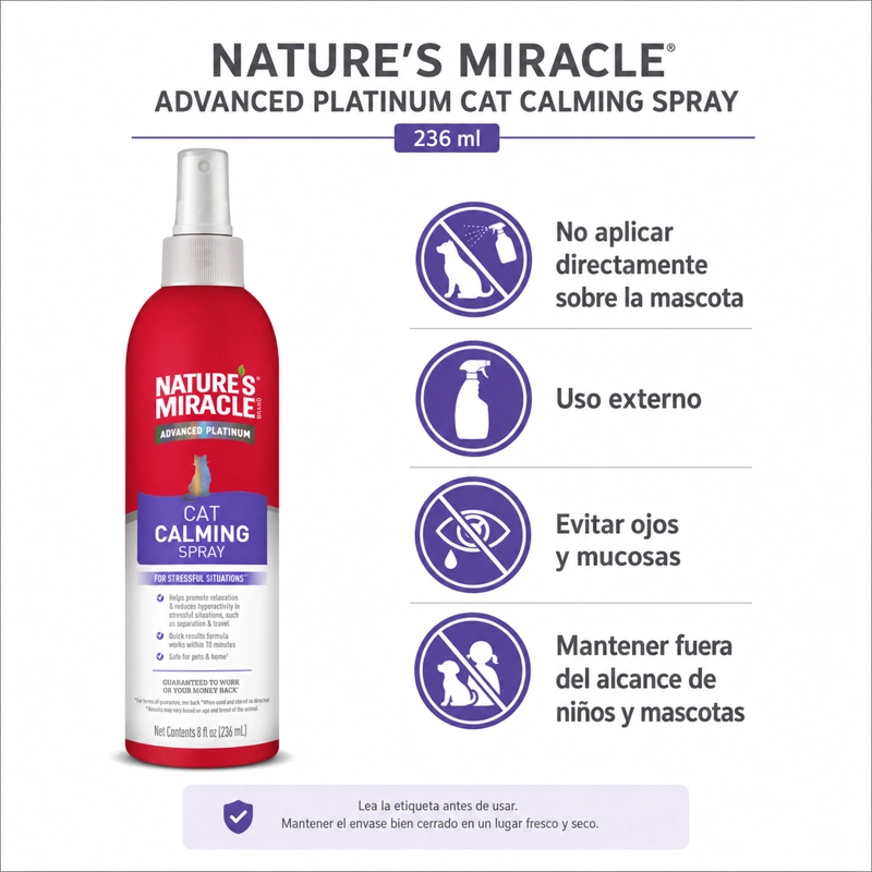 SPRAY CALMANTE GATOS NATURE’S MIRACLE 236 ML - 6