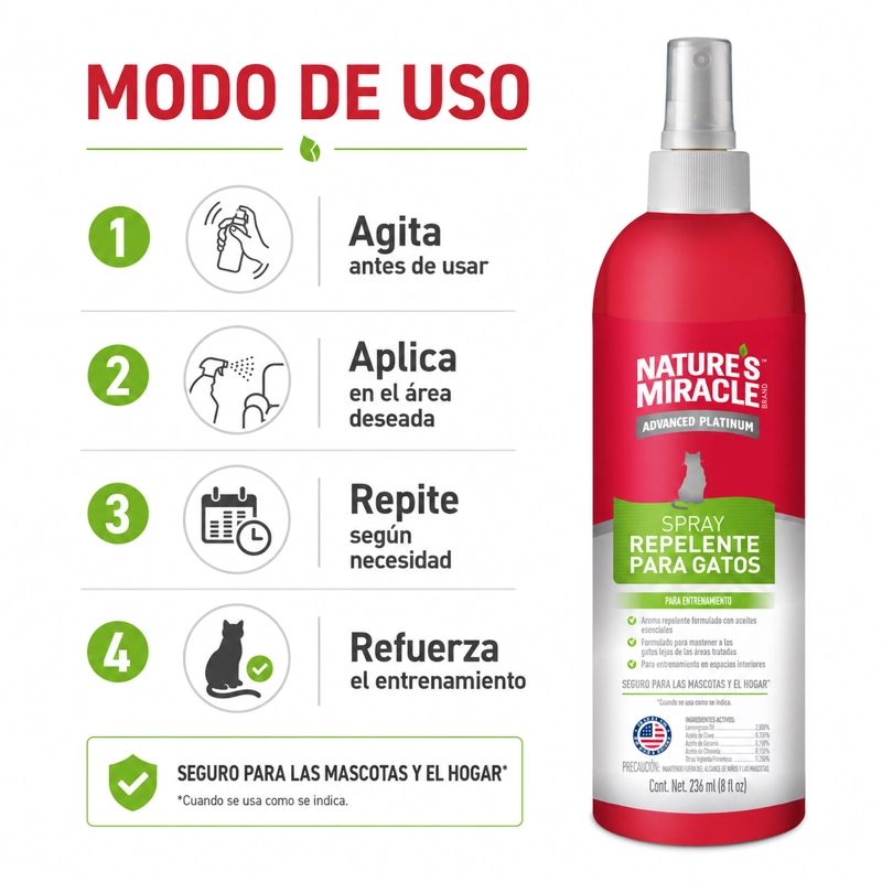 REPELENTE GATOS NATURE’S MIRACLE PET BLOCK 236 ML - 5