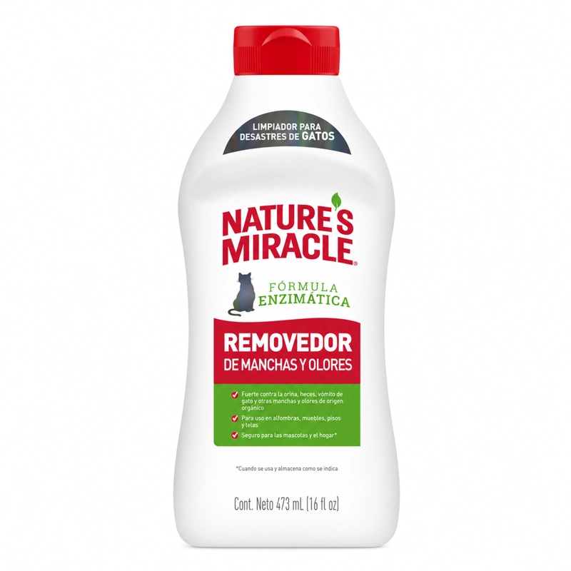 REMOVEDOR MANCHAS Y OLORES GATO NATURE'S MIRACLE 473 ML - 1