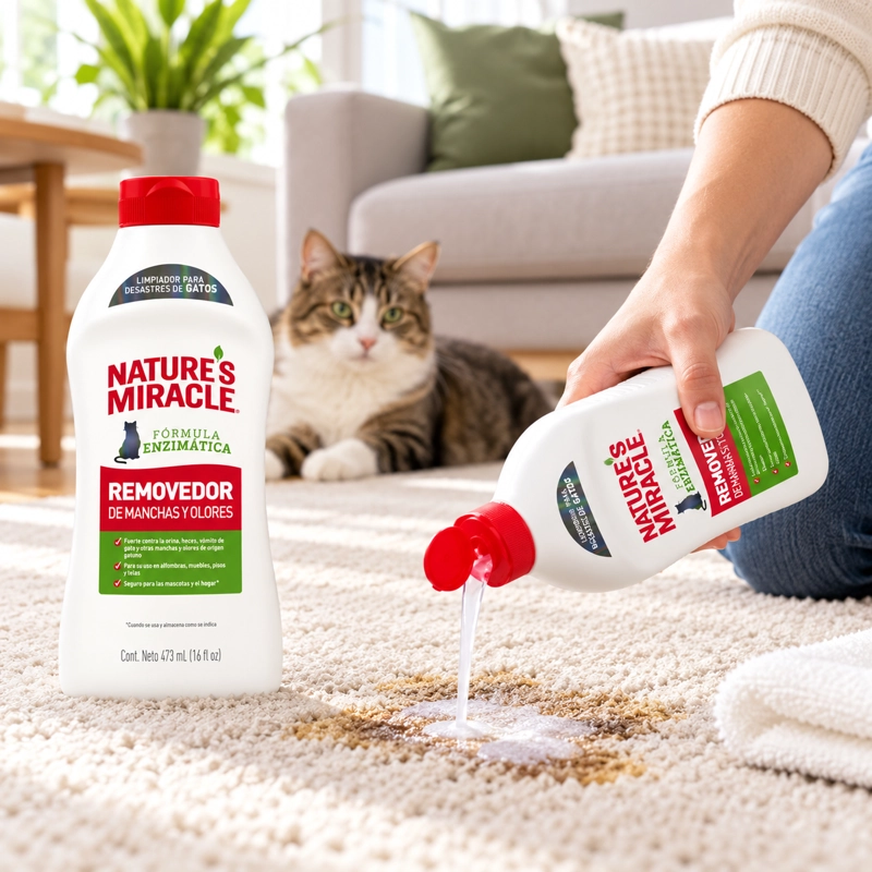 REMOVEDOR MANCHAS Y OLORES GATO NATURE'S MIRACLE 473 ML - 4
