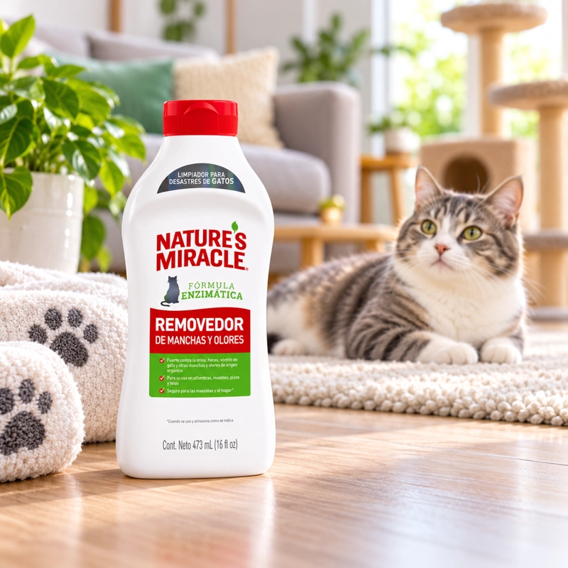 REMOVEDOR MANCHAS Y OLORES GATO NATURE'S MIRACLE 473 ML - 9