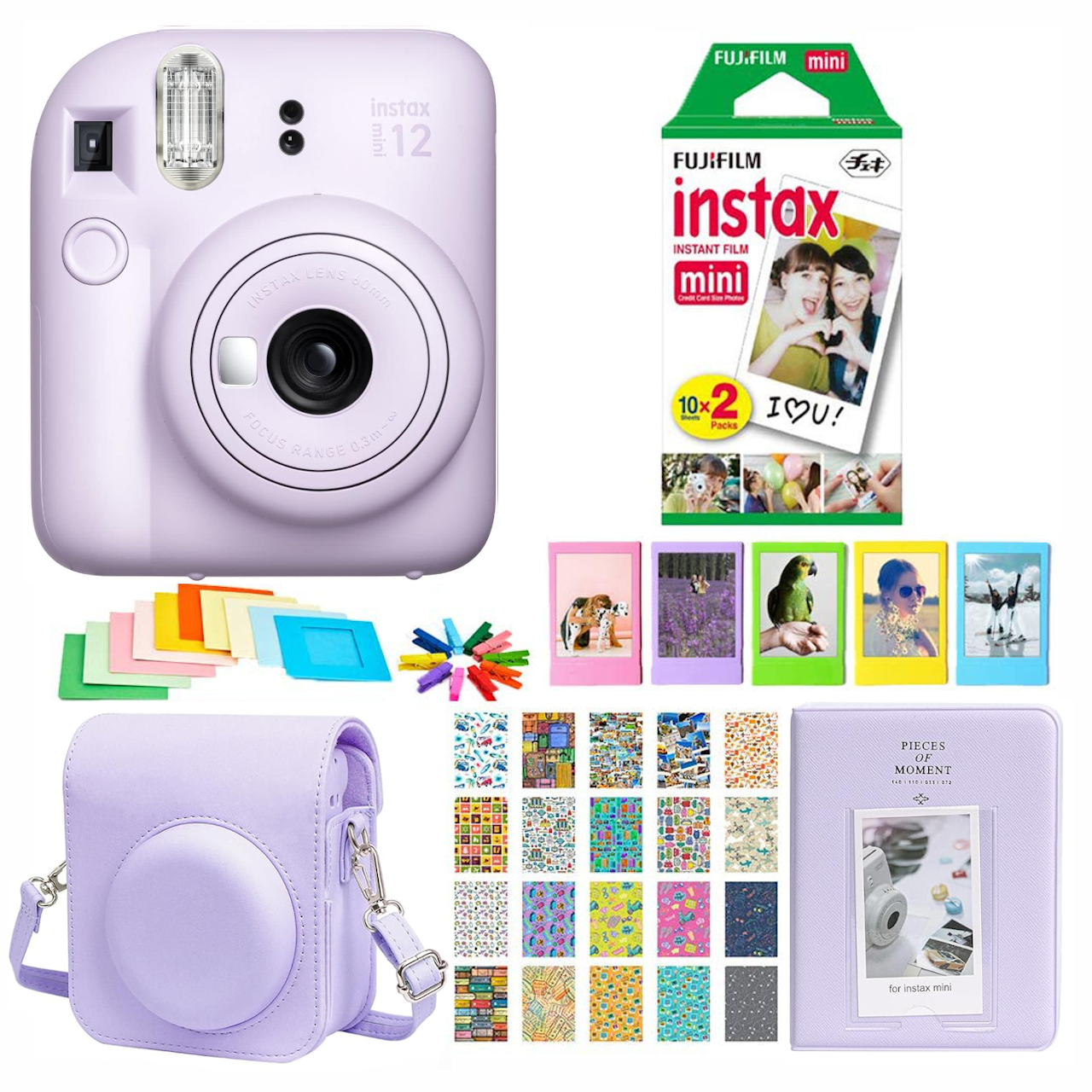 SET CÁMARA INSTANTÁNEA FUJIFILM INSTAX MINI 12 + 20 FOTOS, ESTUCHE, ÁLBUM Y MUCHO MÁS! - 1