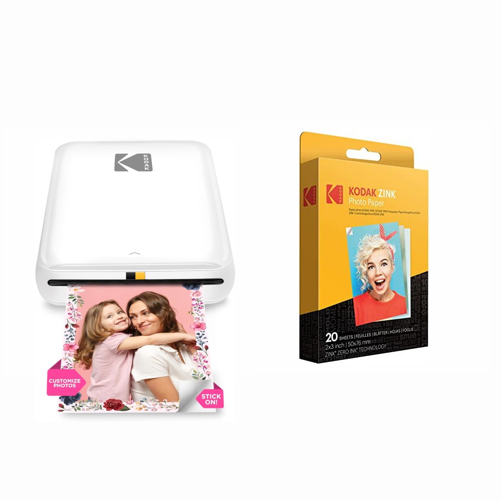 SET IMPRESORA DE FOTOS INSTANTÁNEA KODAK STEP BLANCA + PACK 20 PAPELES - 1