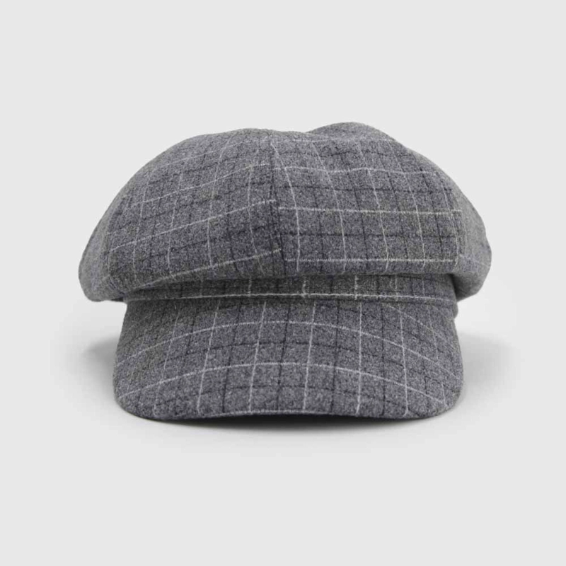 BOINA MUJER  VISERA 6 PANELES LINEAS GRIS - 1
