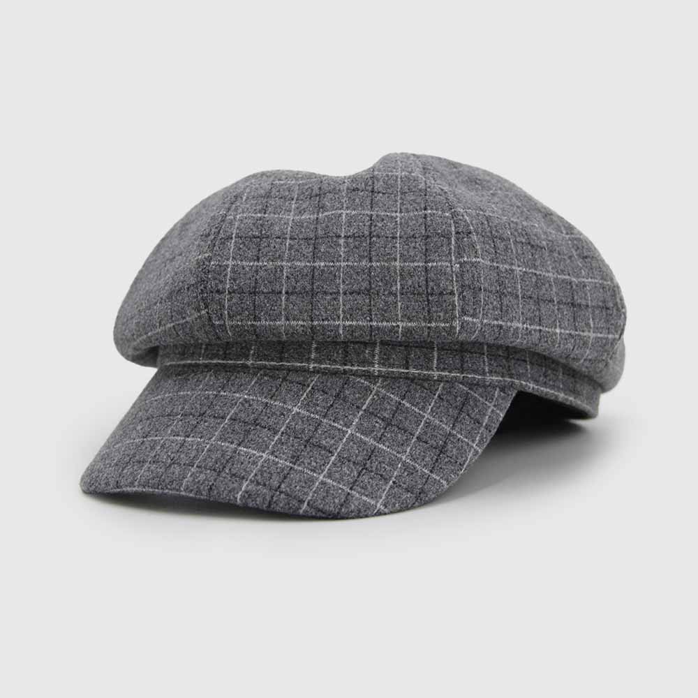 BOINA MUJER  VISERA 6 PANELES LINEAS GRIS - 2
