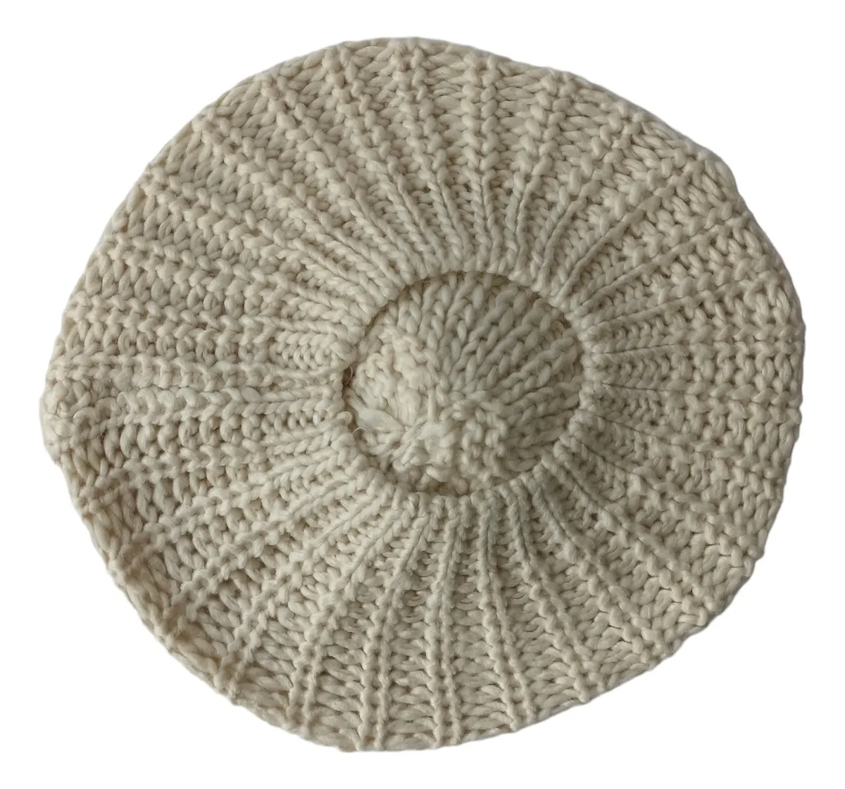 BOINA MUJER TEJIDA CON POMPON BEIGE - 2