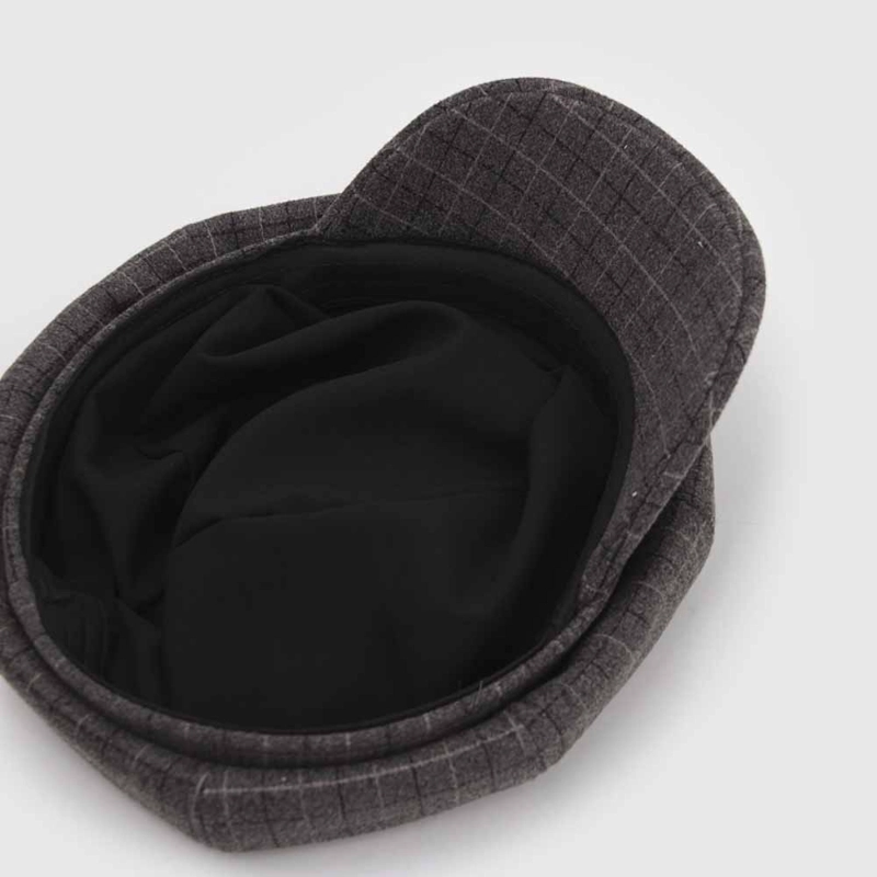 BOINA MUJER  VISERA 6 PANELES LINEAS PLOMO - 3