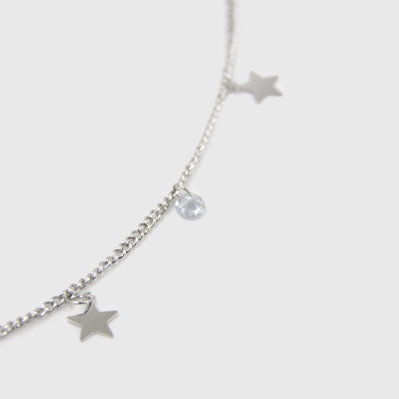 CINTURON DE CADENA ESTRELLAS PLATEADO - 2