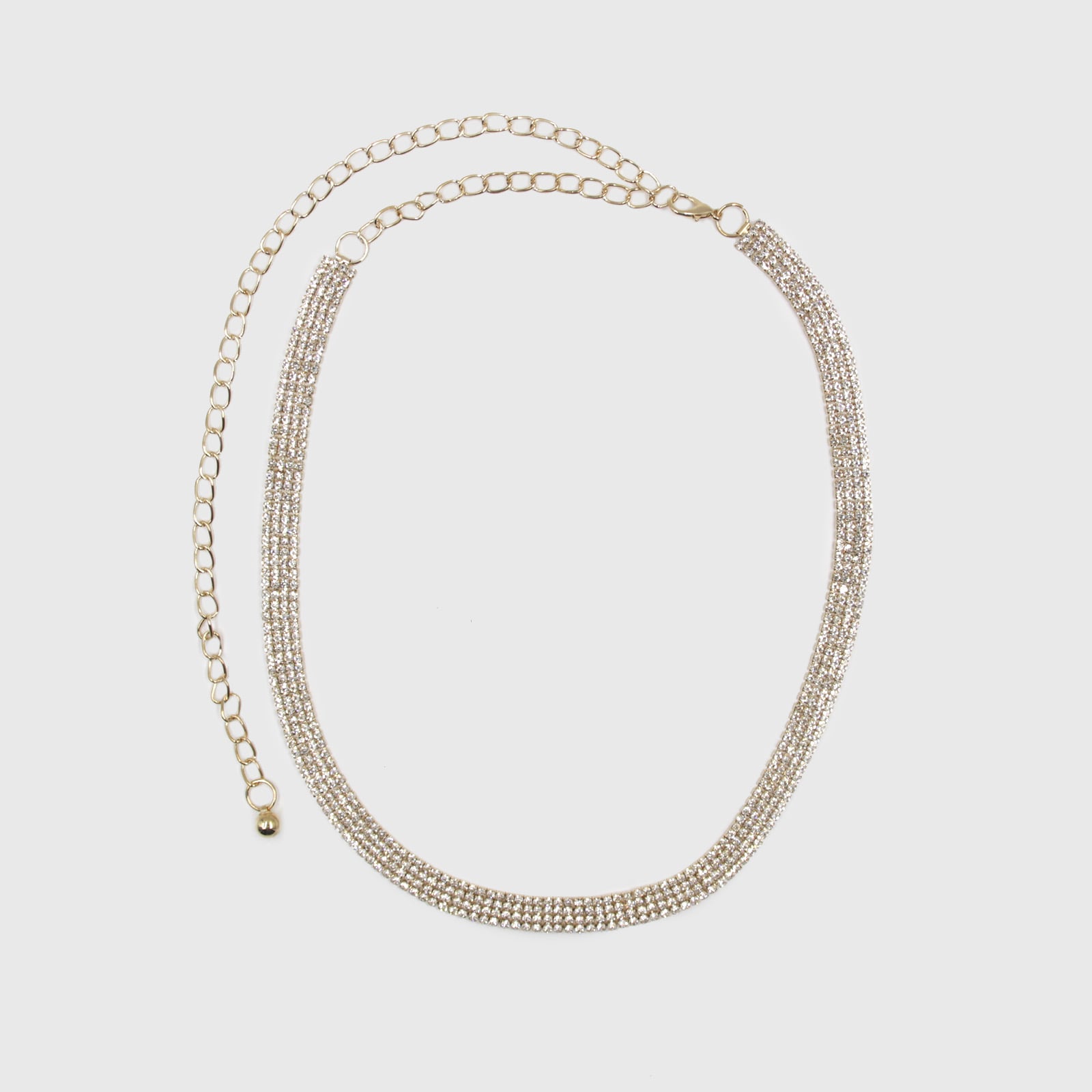 CINTURON DE CADENA CON  STRASS DORADO - 1