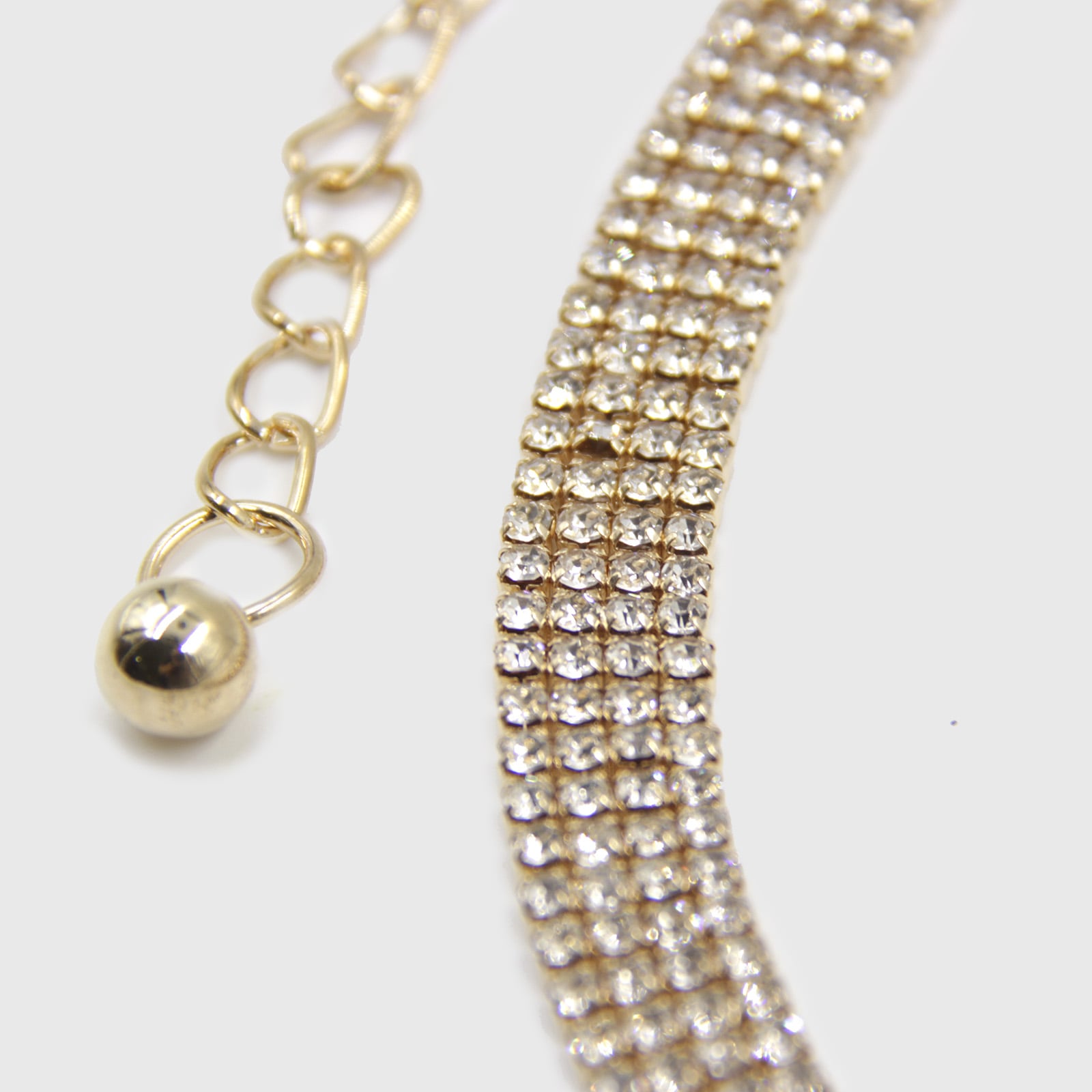 CINTURON DE CADENA CON  STRASS DORADO - 2