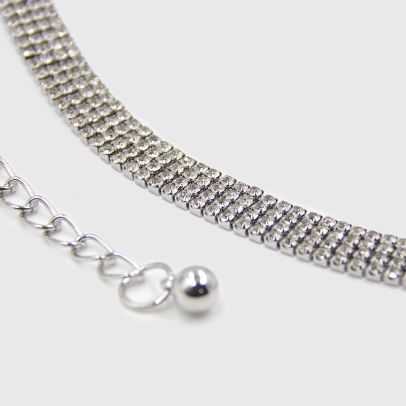 CINTURON DE CADENA CON  STRASS PLATEADO - 2
