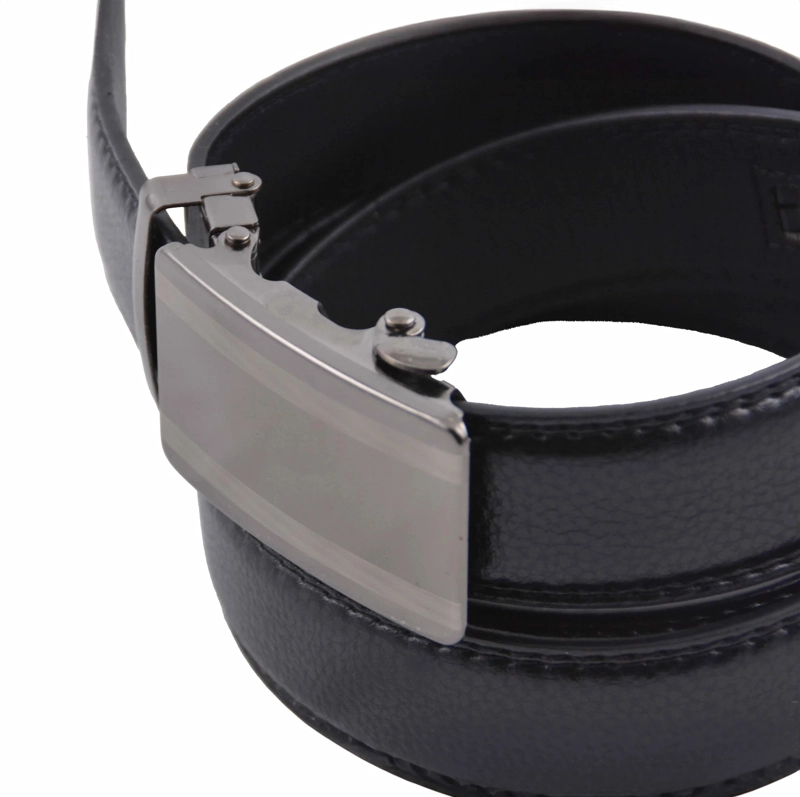 CINTURON HOMBRE HEBILLA AUTOMATICA LINEA GRUESA NEGRO - 3