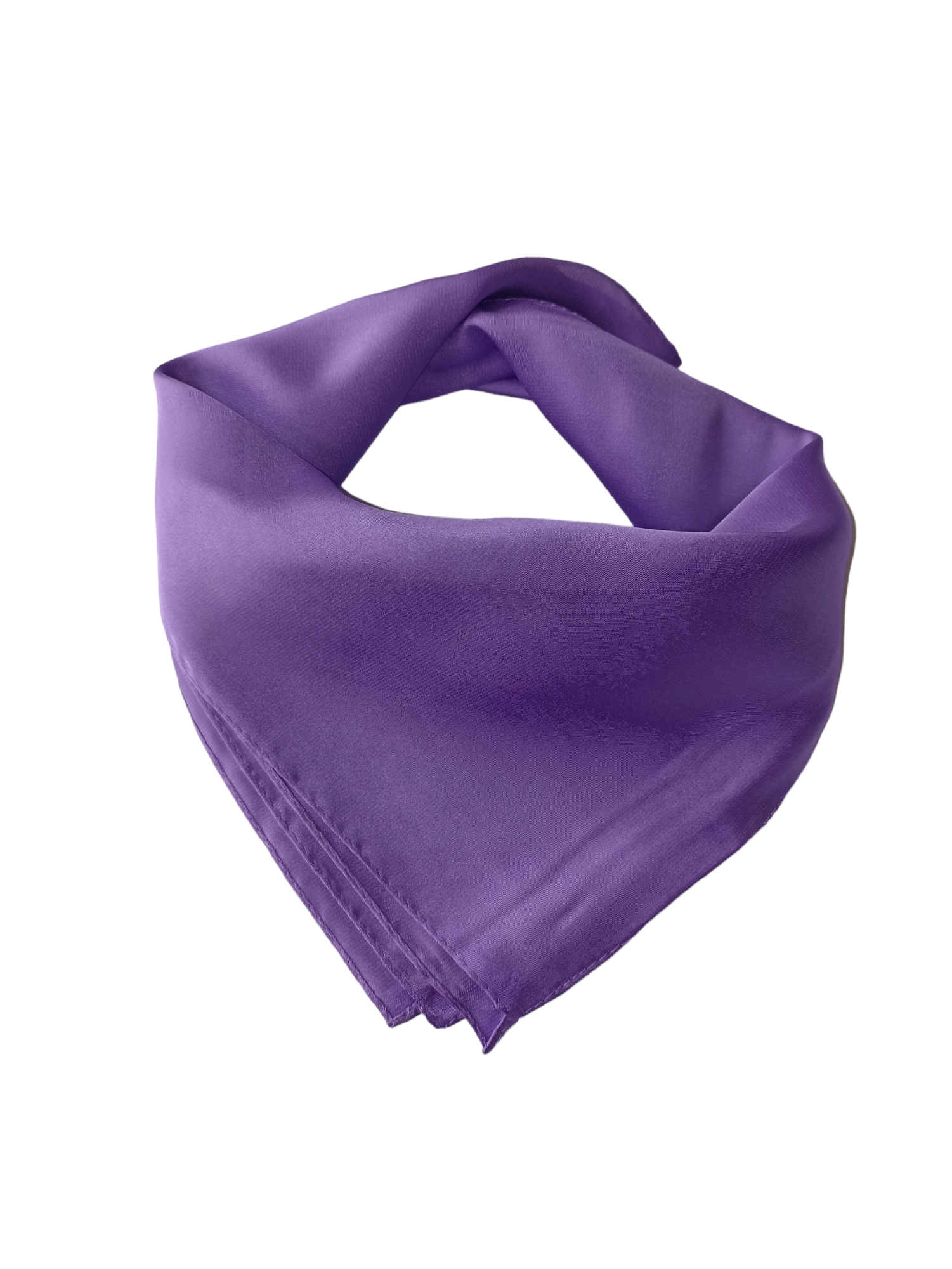 PAÑUELO TIPO SEDA CORTO COLOR LISO MORADO - 2