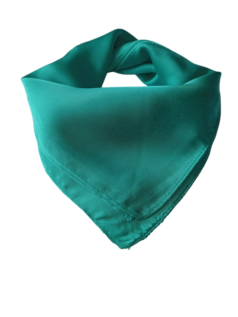 PAÑUELO TIPO SEDA CORTO COLOR LISO TURQUESA - 1