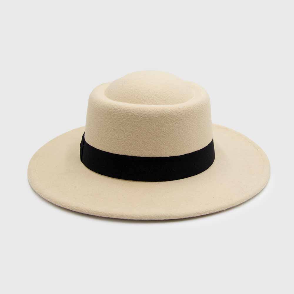 SOMBRERO ESPAÑOL CIRCULAR FIELTRO CREMA - 1