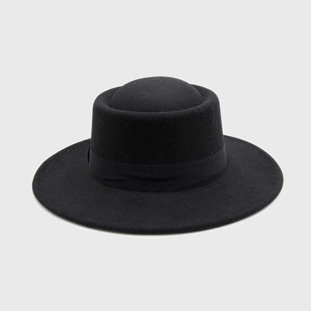 SOMBRERO ESPAÑOL CIRCULAR FIELTRO NEGRO - 1