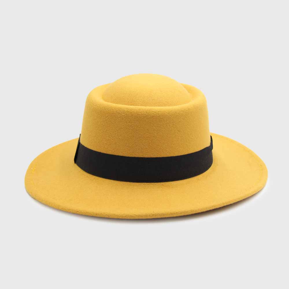 SOMBRERO ESPAÑOL CIRCULAR FIELTRO MOSTAZA - 1