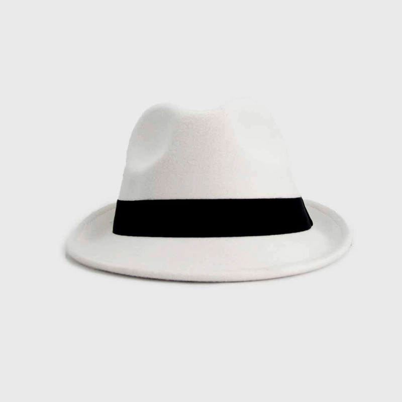 SOMBRERO FEDORA FIELTRO BLANCO - 1