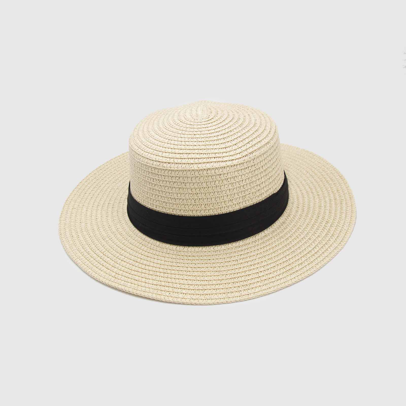 SOMBRERO RAFIA PLANO CREMA - 2
