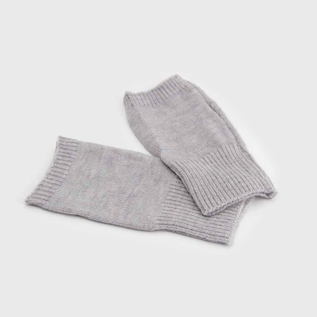GUANTES MITONES CORTOS LANA GRIS - 2