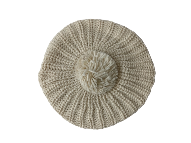 BOINA MUJER TEJIDA CON POMPON - 1