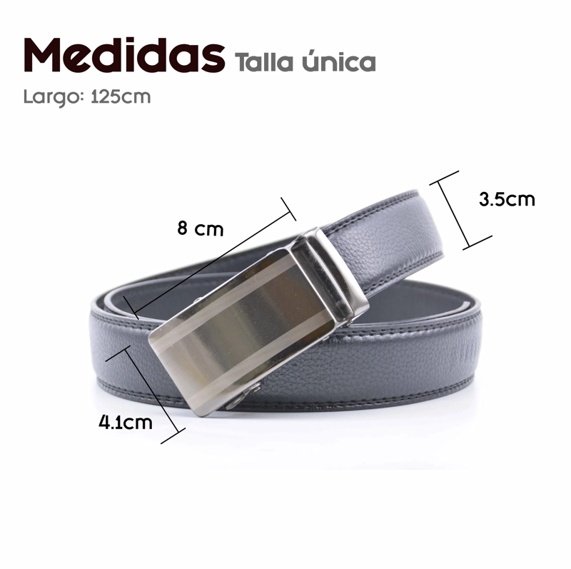 CINTURON HOMBRE HEBILLA AUTOMATICA LINEA GRUESA - 2