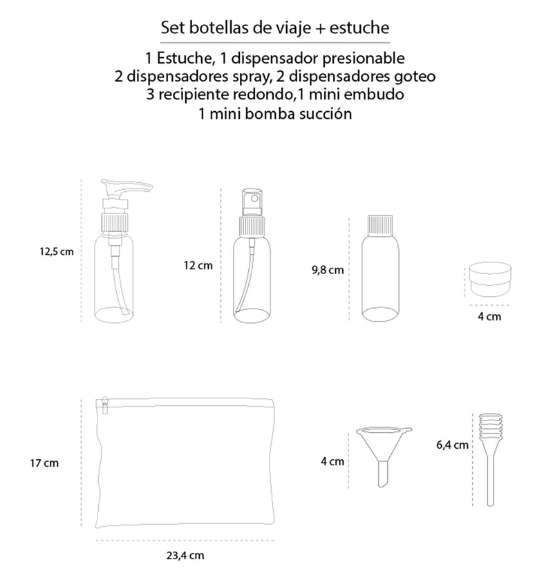 SET BOTELLAS DE VIAJE + ESTUCHE - 3