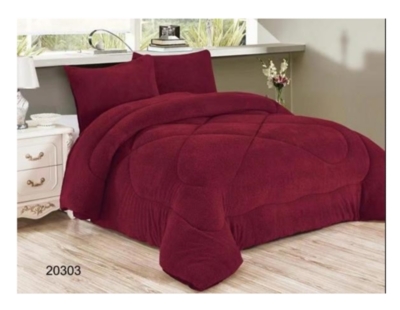 CUBRECAMA 1.5 PLAZAS MULTICOLOR LISO PLUSH CON CHIPORRO INVIERNO - 1