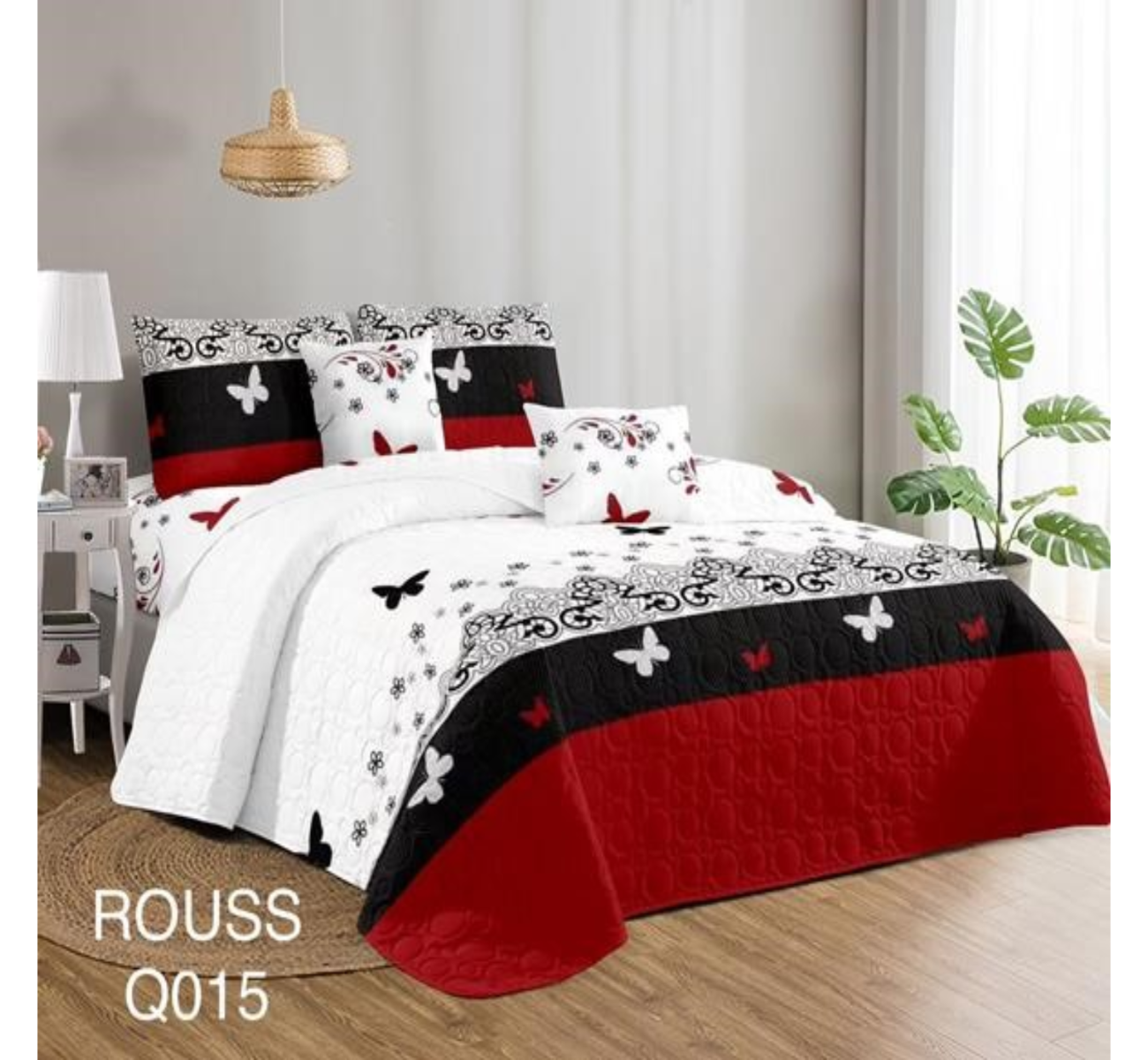 CUBRECAMA 1.5 PLAZAS MULTICOLOR QUILT REVERSIBLES - 1
