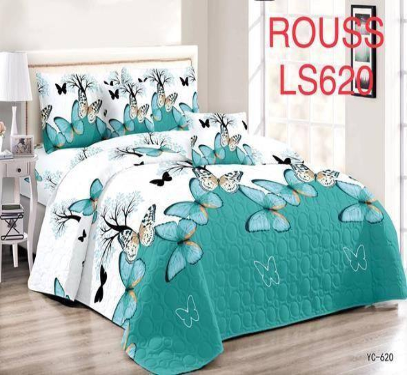 CUBRECAMA 1.5 PLAZAS MULTICOLOR QUILT REVERSIBLES - 1
