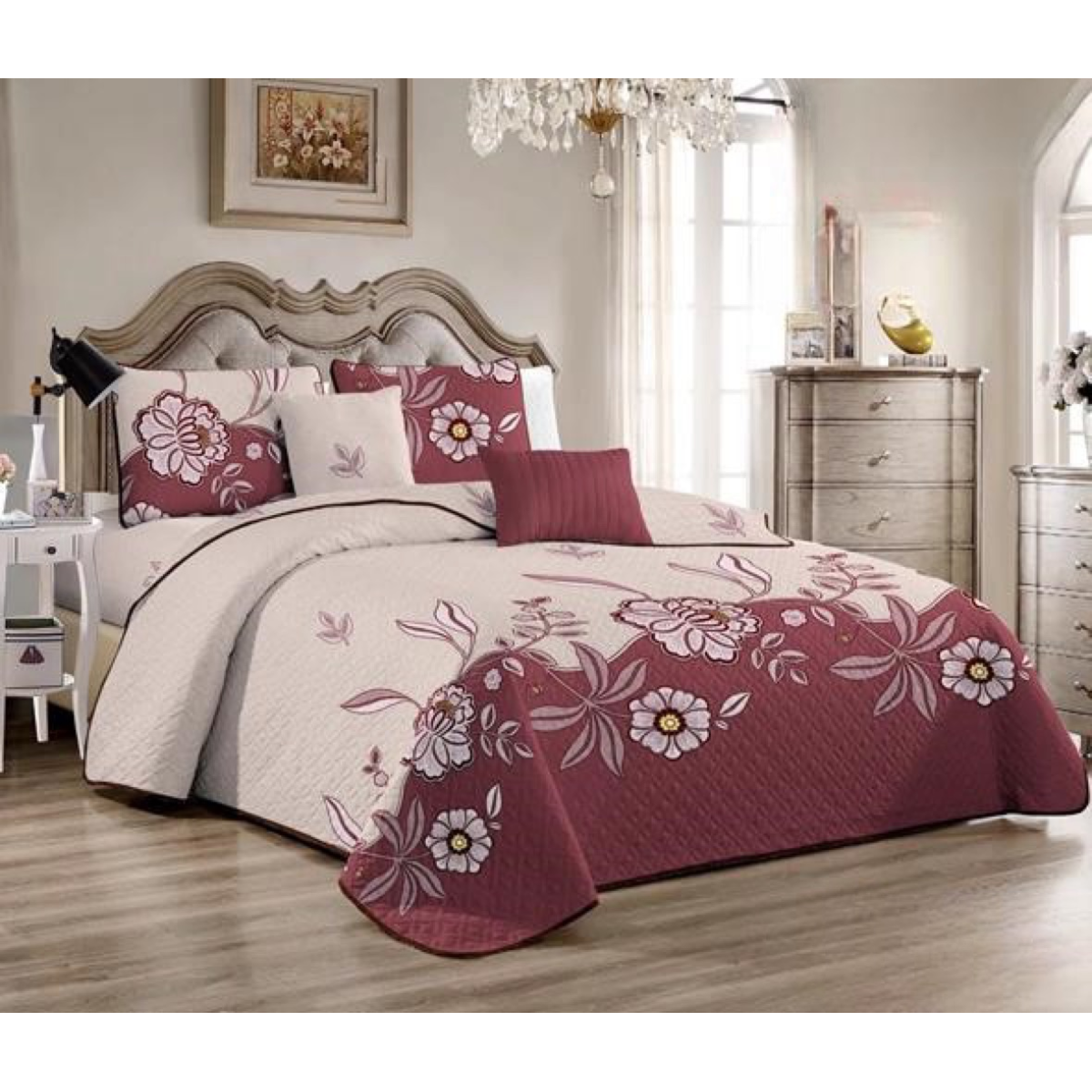 CUBRECAMA 1.5 PLAZAS MULTICOLOR QUILT VERANO - 1