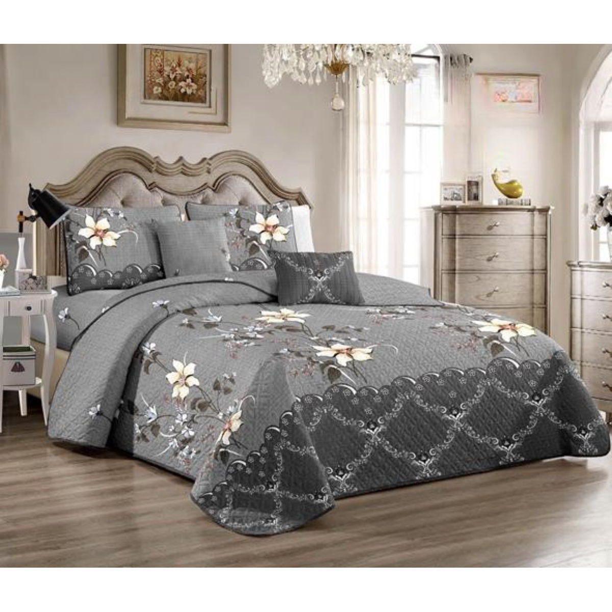 CUBRECAMA 1.5 PLAZAS MULTICOLOR QUILT VERANO - 1