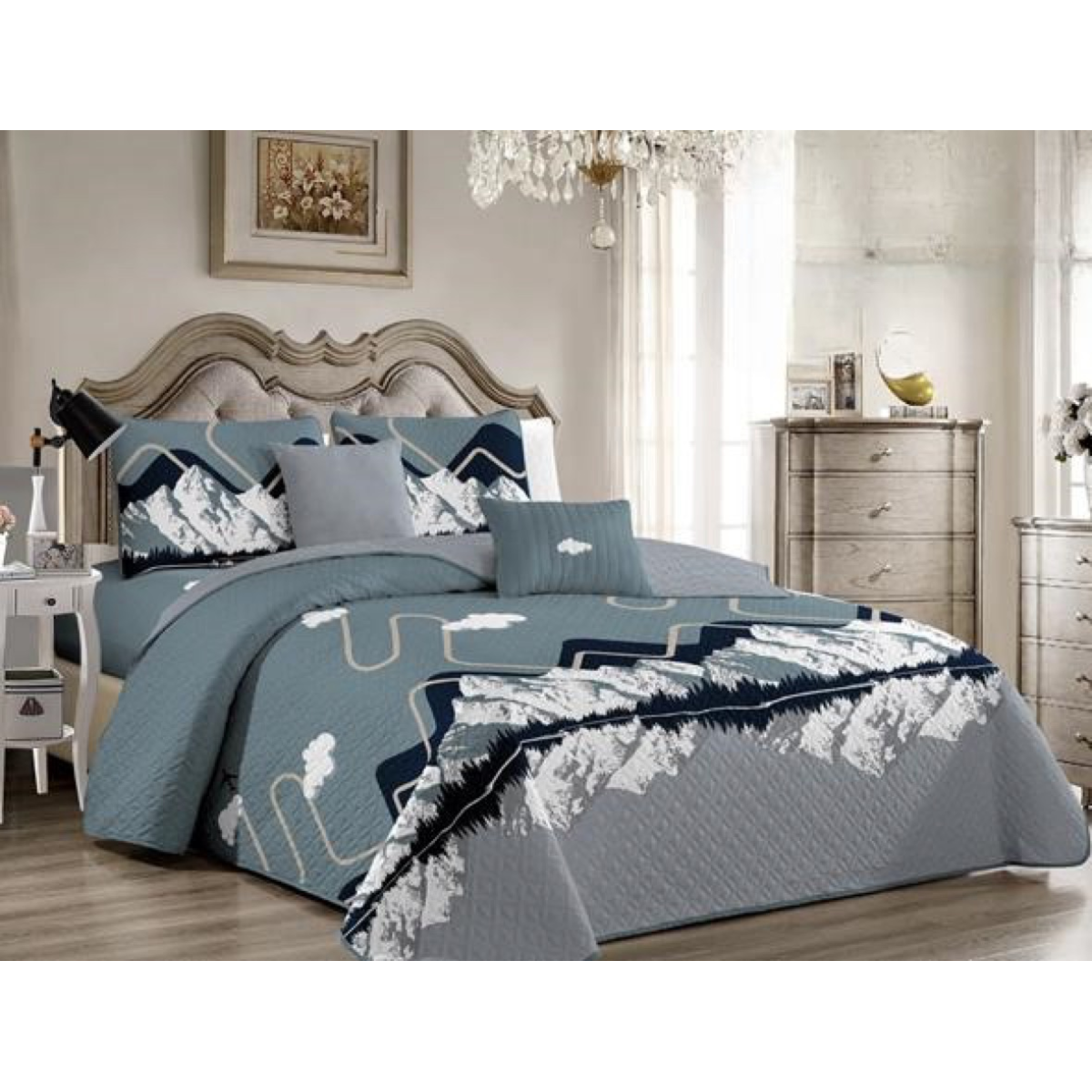 CUBRECAMA 1.5 PLAZAS MULTICOLOR QUILT VERANO - 1