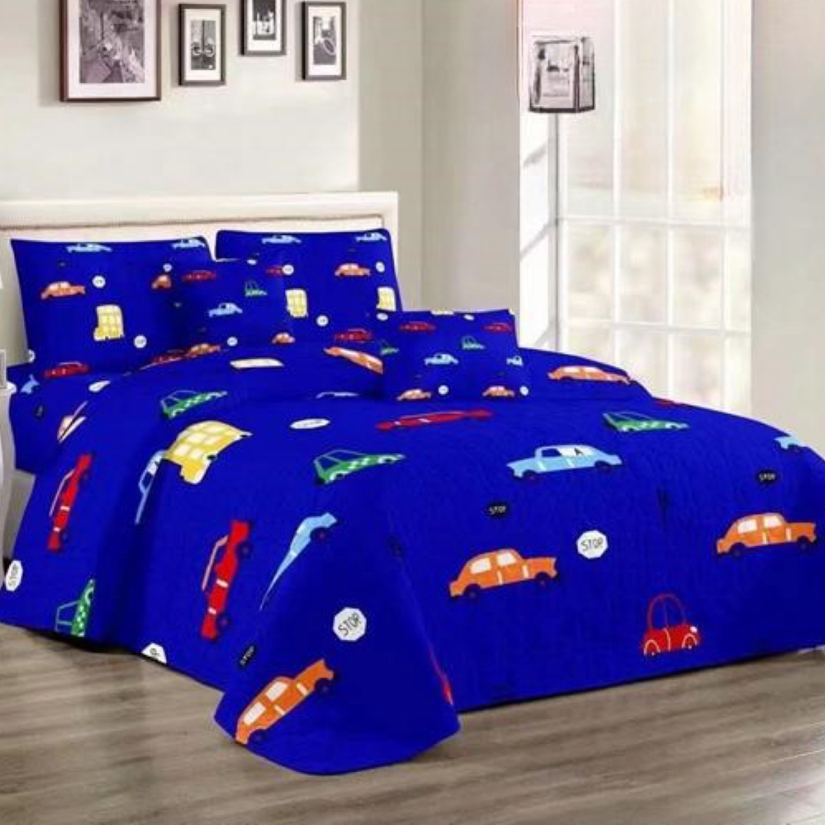 CUBRECAMA 1.5 PLAZAS MULTICOLOR QUILT VERANO - 1