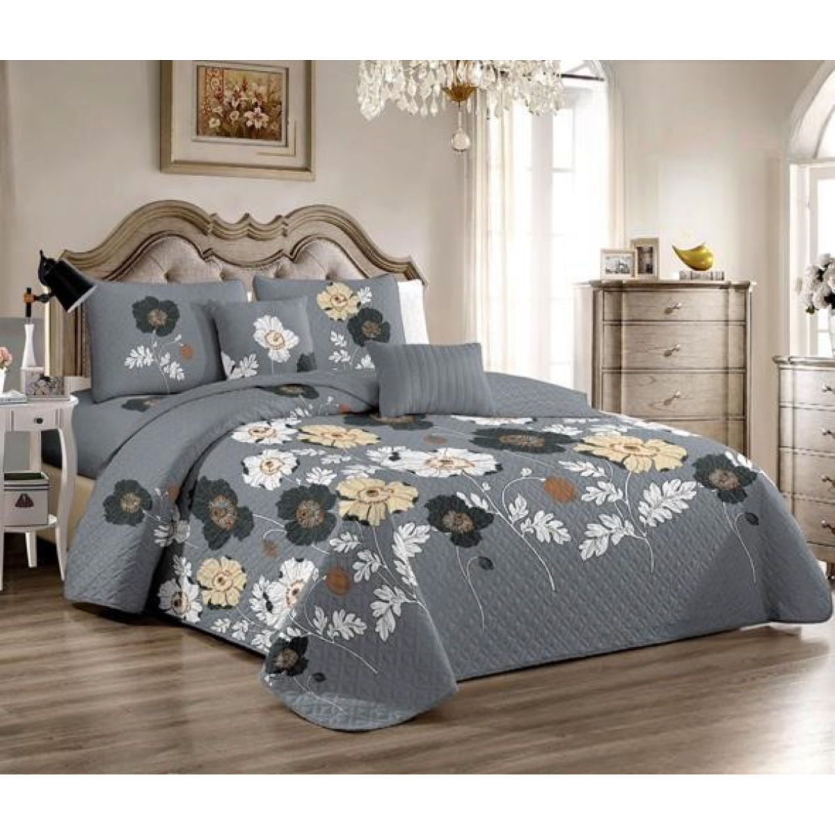 CUBRECAMA 1.5 PLAZAS MULTICOLOR QUILT VERANO - 1