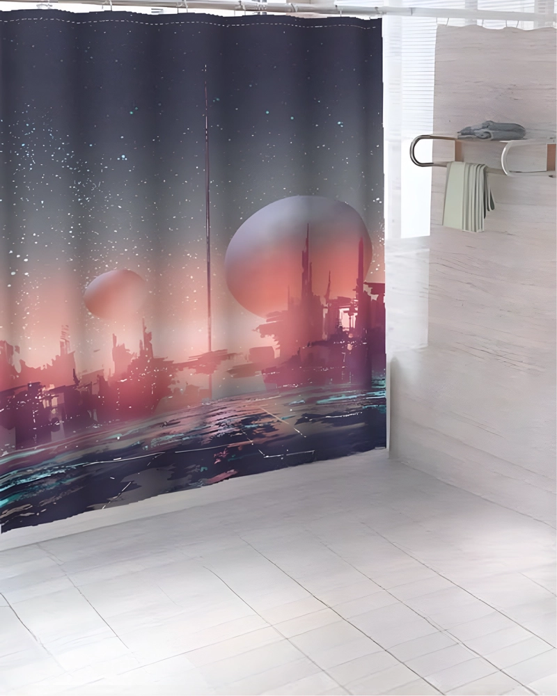CORTINA DE BAÑO CON FORRO DE DUCHA - 1