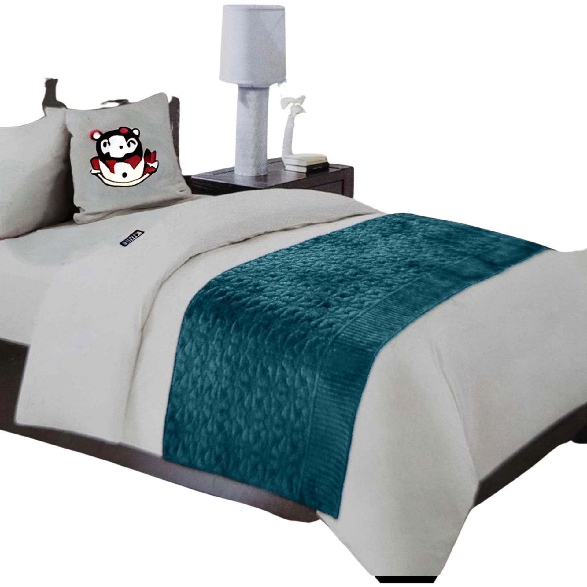 PIECERA CAMA REVERSIBLE 220 X 95 CM AZUL - 1