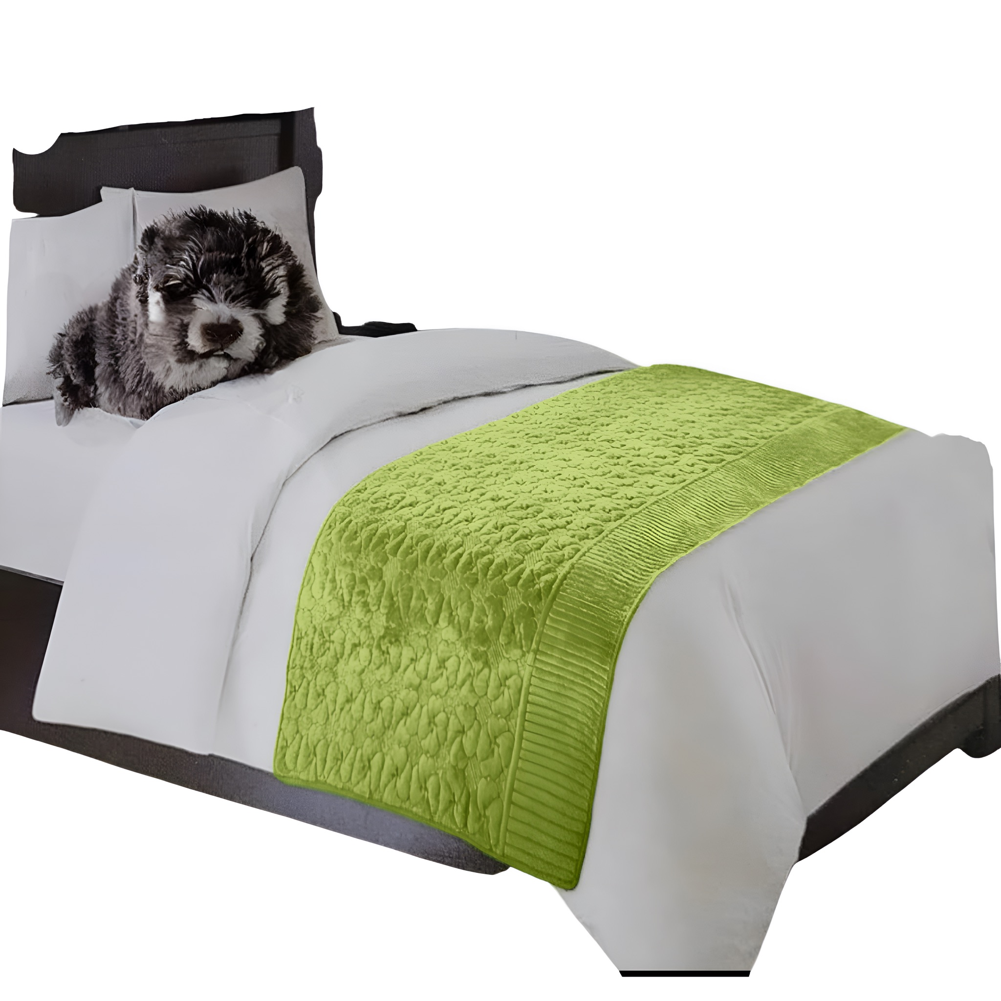 PIECERA CAMA REVERSIBLE 220 X 95 CM VERDE - 1