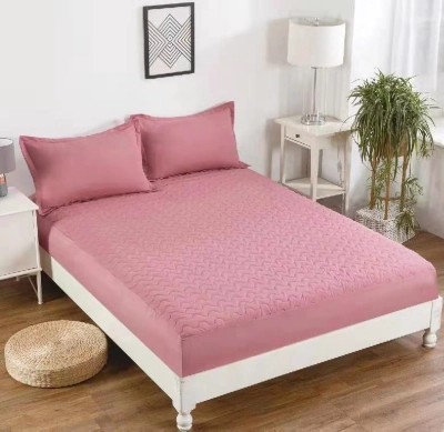 CUBRECOLCHÓN ROSADO LISO IMPERMEABLE 2 PLAZA - 1