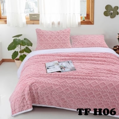 FRAZADAS CHIPORRO MAS FUNDAS ALMOHADAS 200 X 200 CM ROSADO - 1