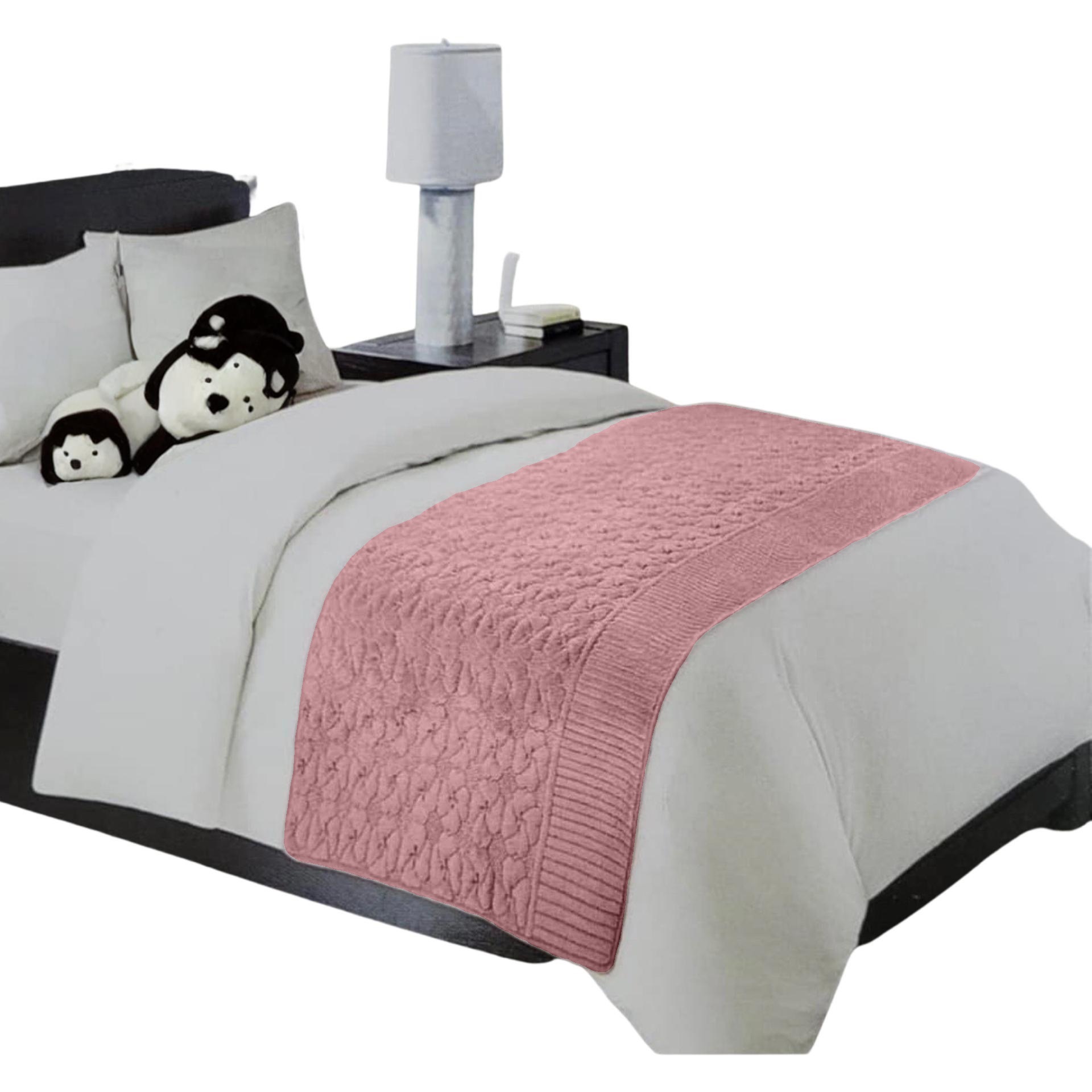PIECERA CAMA REVERSIBLE 220 X 95 CM ROSADO - 1