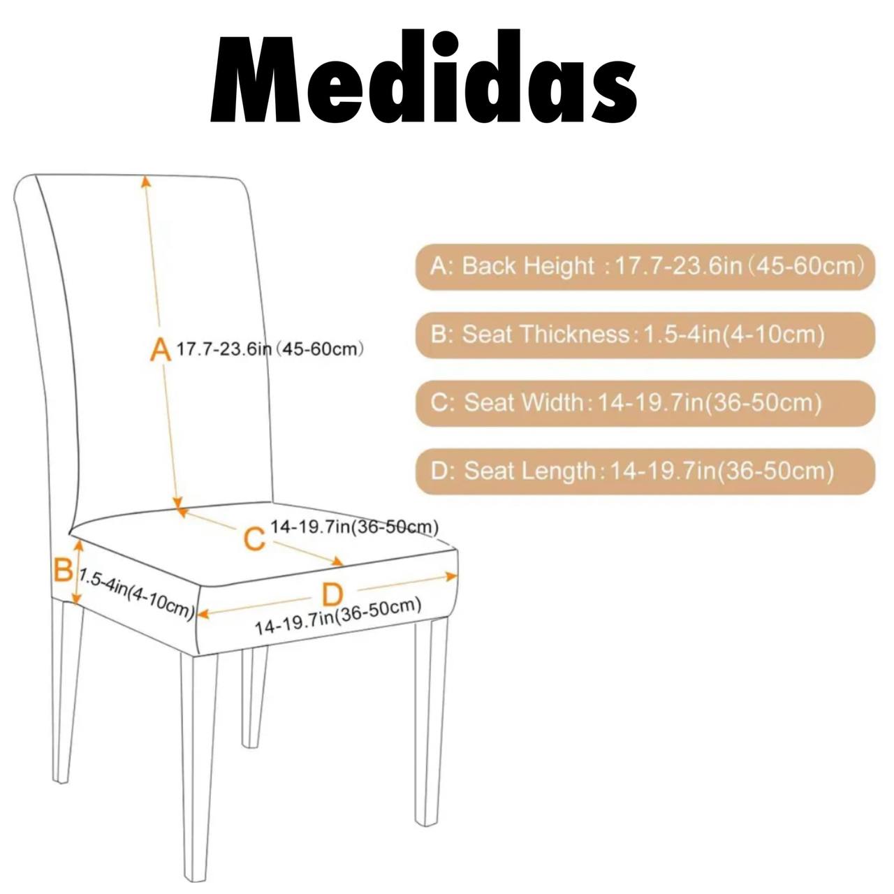 FUNDA CUBRE ASIENTO PACK 6 SILLA CUADRILLE MULTICOLOR - 2