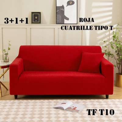 FUNDA SILLÓN SOFÁ TEXTURIZADA Y ELASTICADAS 3 CUERPOS MULTICOLOR - 1