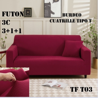 FUNDA SILLÓN SOFÁ TEXTURIZADA Y ELASTICADAS 3 CUERPOS MULTICOLOR - 1