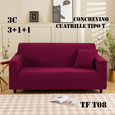 FUNDA SILLÓN SOFÁ TEXTURIZADA Y ELASTICADAS 3 CUERPOS MULTICOLOR - 1