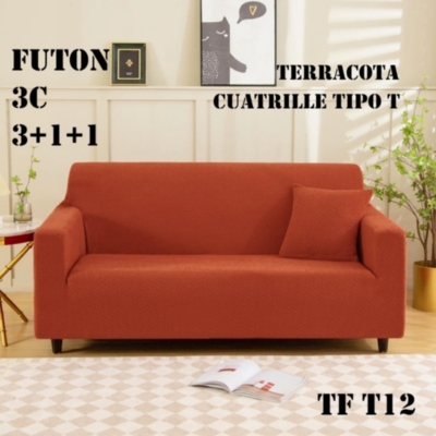FUNDA SILLÓN SOFÁ TEXTURIZADA Y ELASTICADAS 3 CUERPOS MULTICOLOR - 1